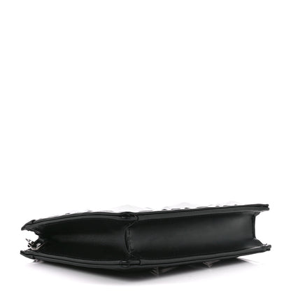 Christian Dior Calfskin Macrocannage Diamond Caro Zipped Pouch With Chain Black 4 of 9