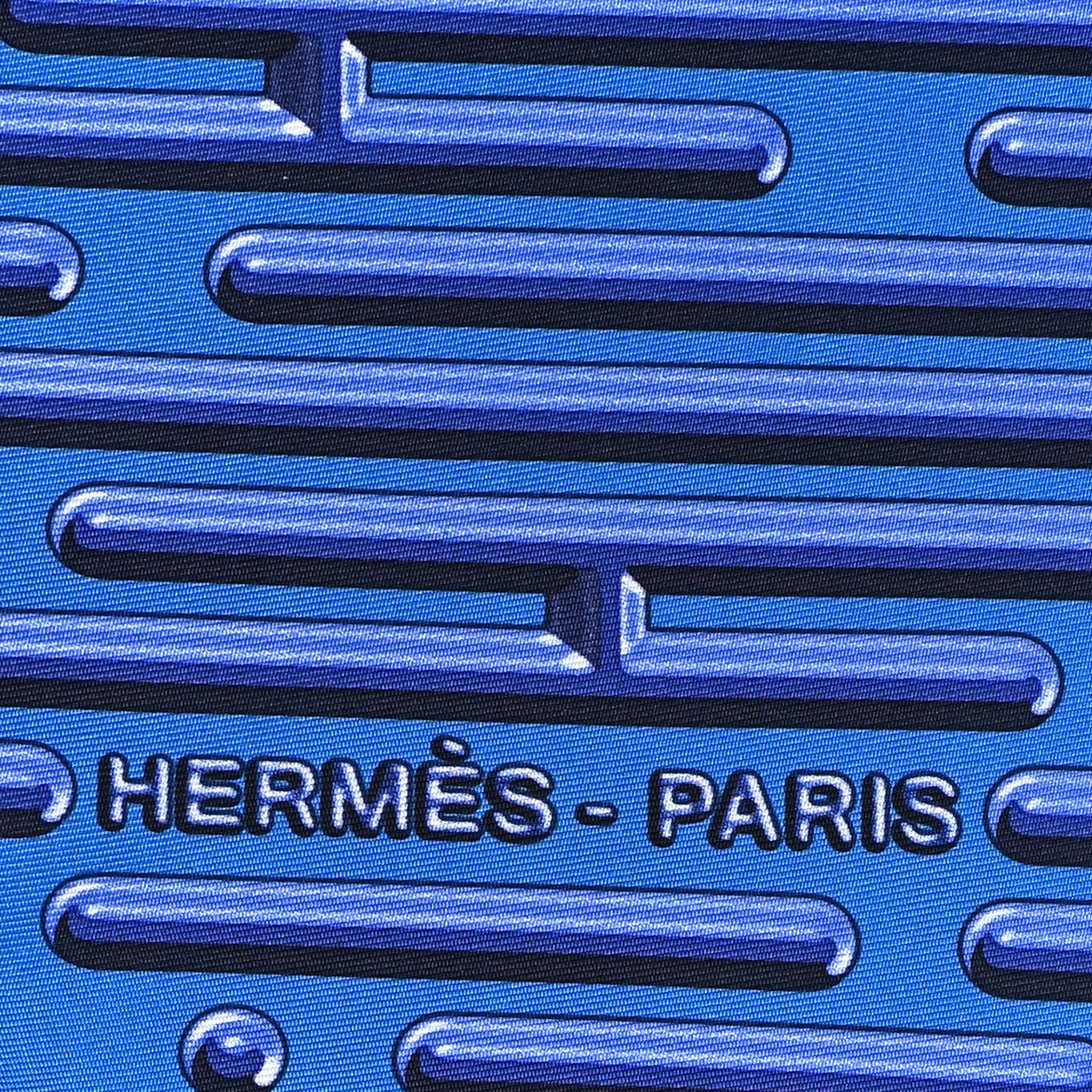 Hermes Silk Parcours D'H Scarf 90  Bleu Black 2 of 5