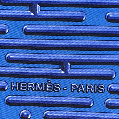 Hermes Silk Parcours D'H Scarf 90  Bleu Black 2 of 5