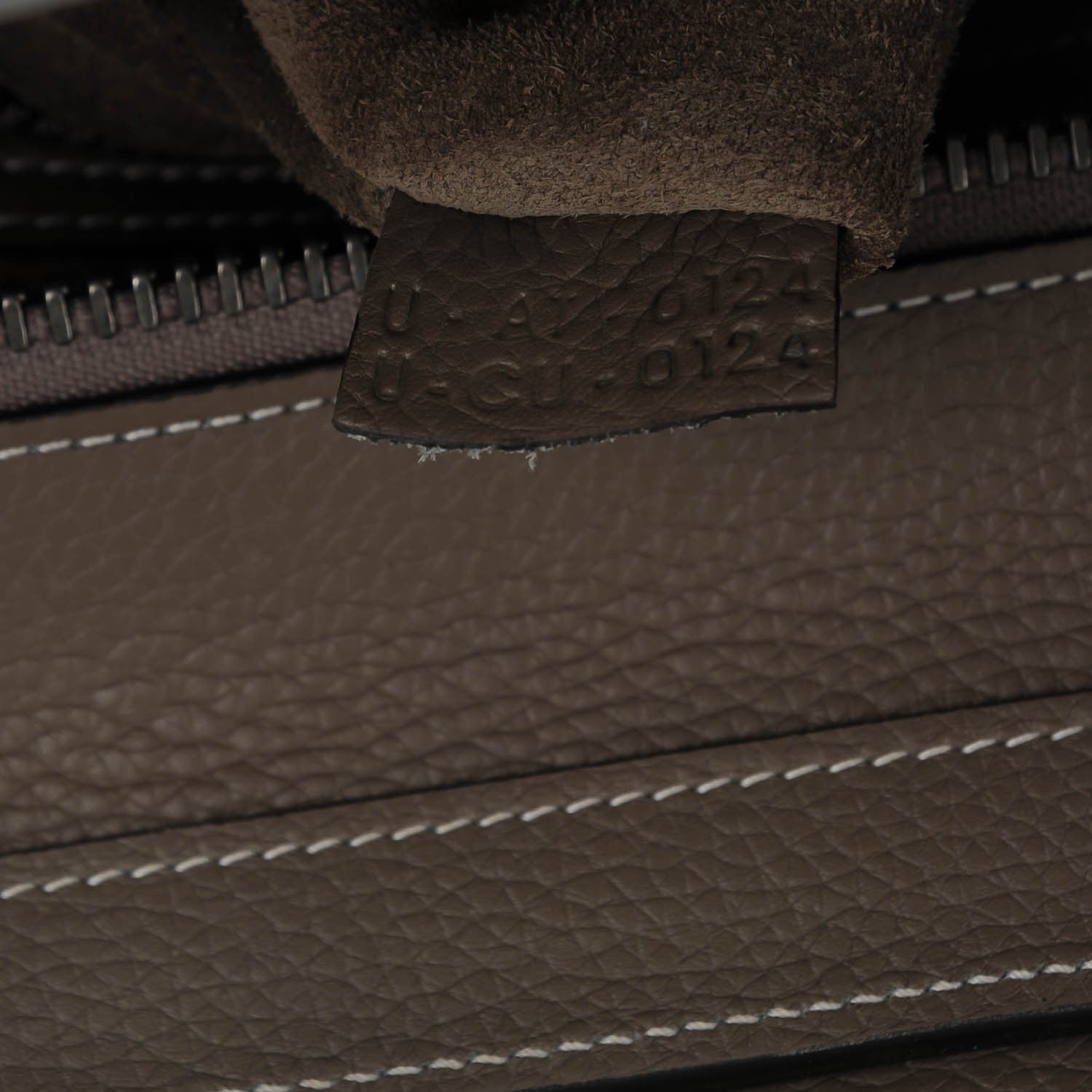 Celine Drummed Calfskin Micro Luggage Souris 7 of 9