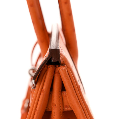 Hermes Ostrich Birkin 30 Orange 11 of 16