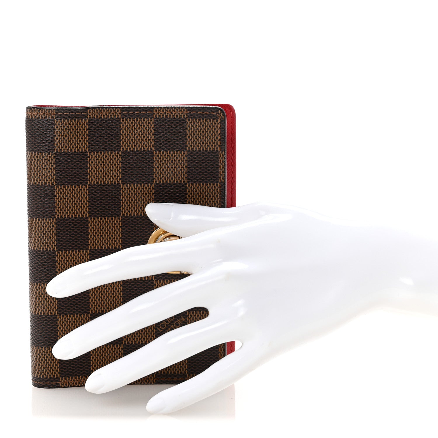 Louis Vuitton Damier Ebene Koala Small Ring Agenda Cover Red 2 of 6