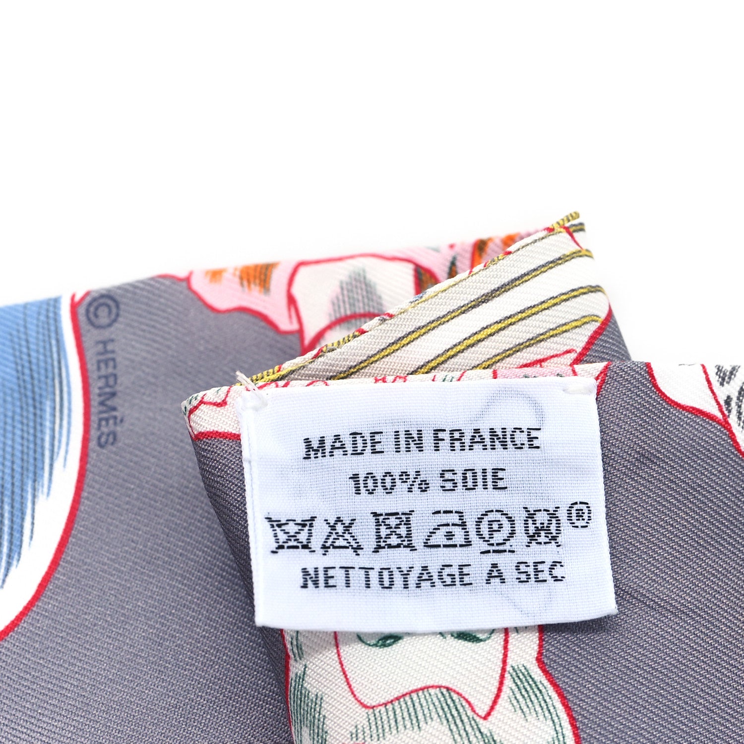 Hermes Silk Dress Code Twilly Gris Jaune Vif Orange 3 of 3