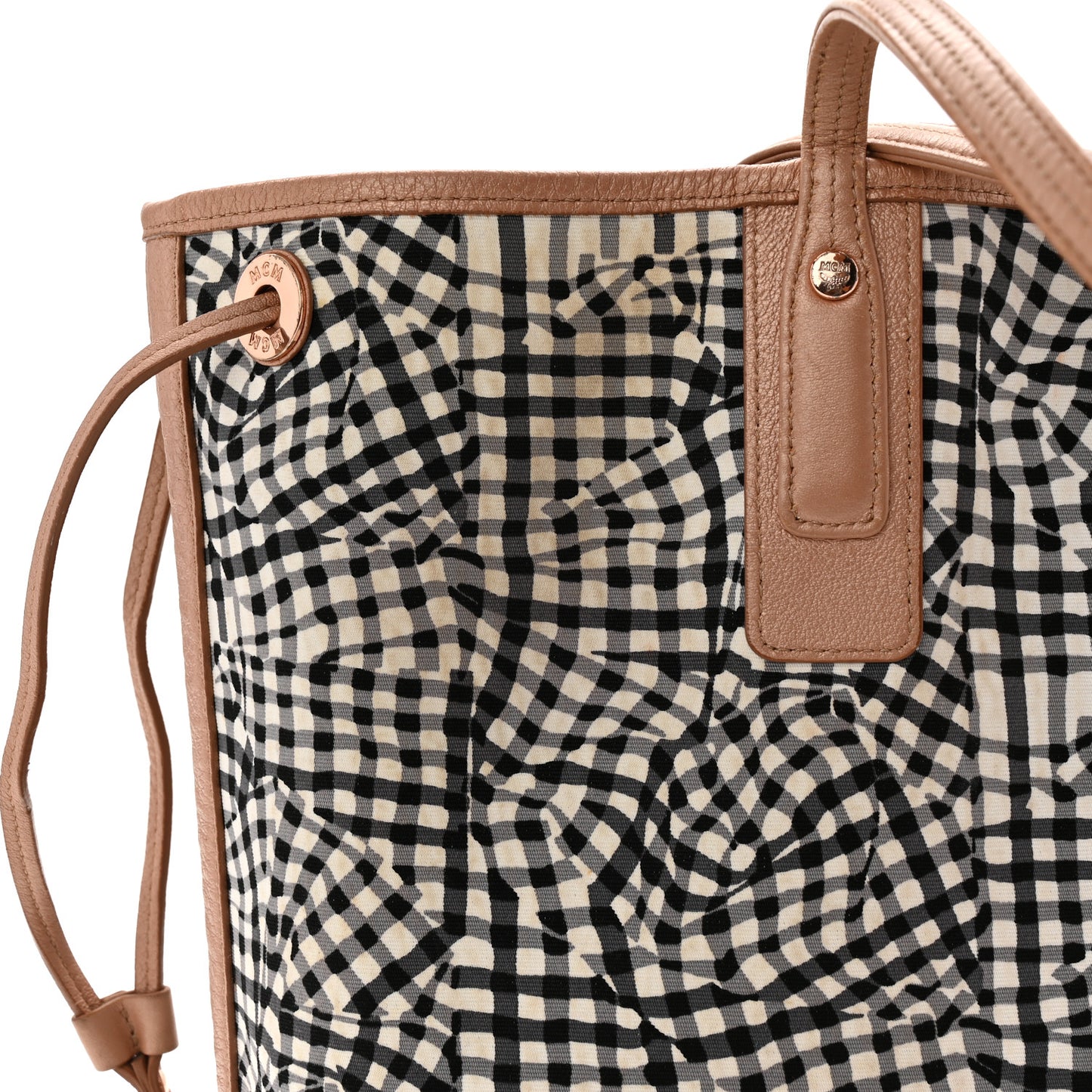 Metallic Visetos Medium Liz Reversible Shopper Tote Champagne Gold