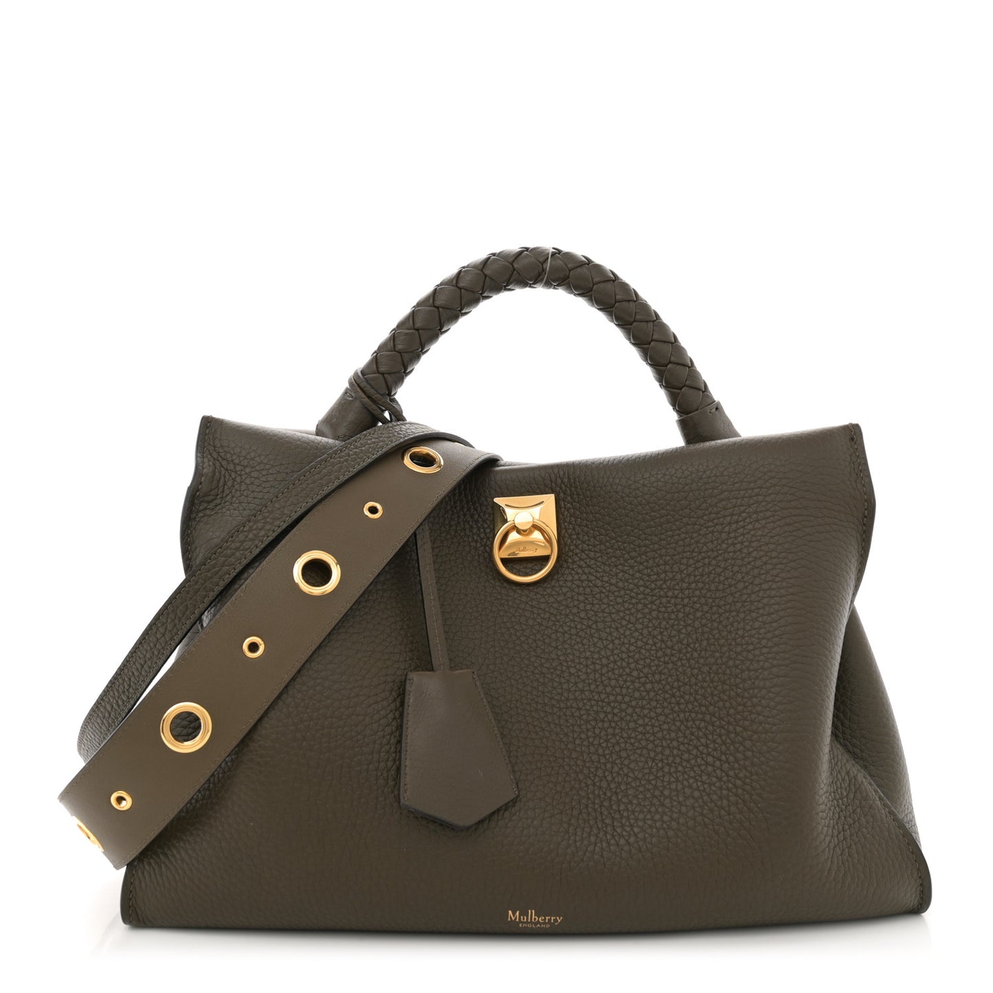 Heavy Grain Iris Tote Olive Green