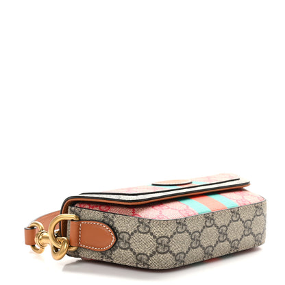 Gucci X DANS LE VERT GG Supreme Monogram Cuoio Web Mini Retro Interlocking G Top Handle Beige Rosso Ebony Harness Brown 4 of 12