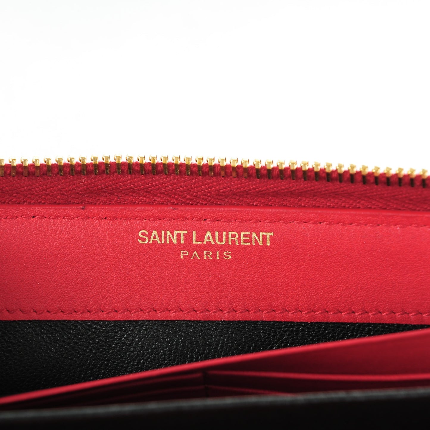 Calfskin Classic Y Ligne Zip Around Wallet Red