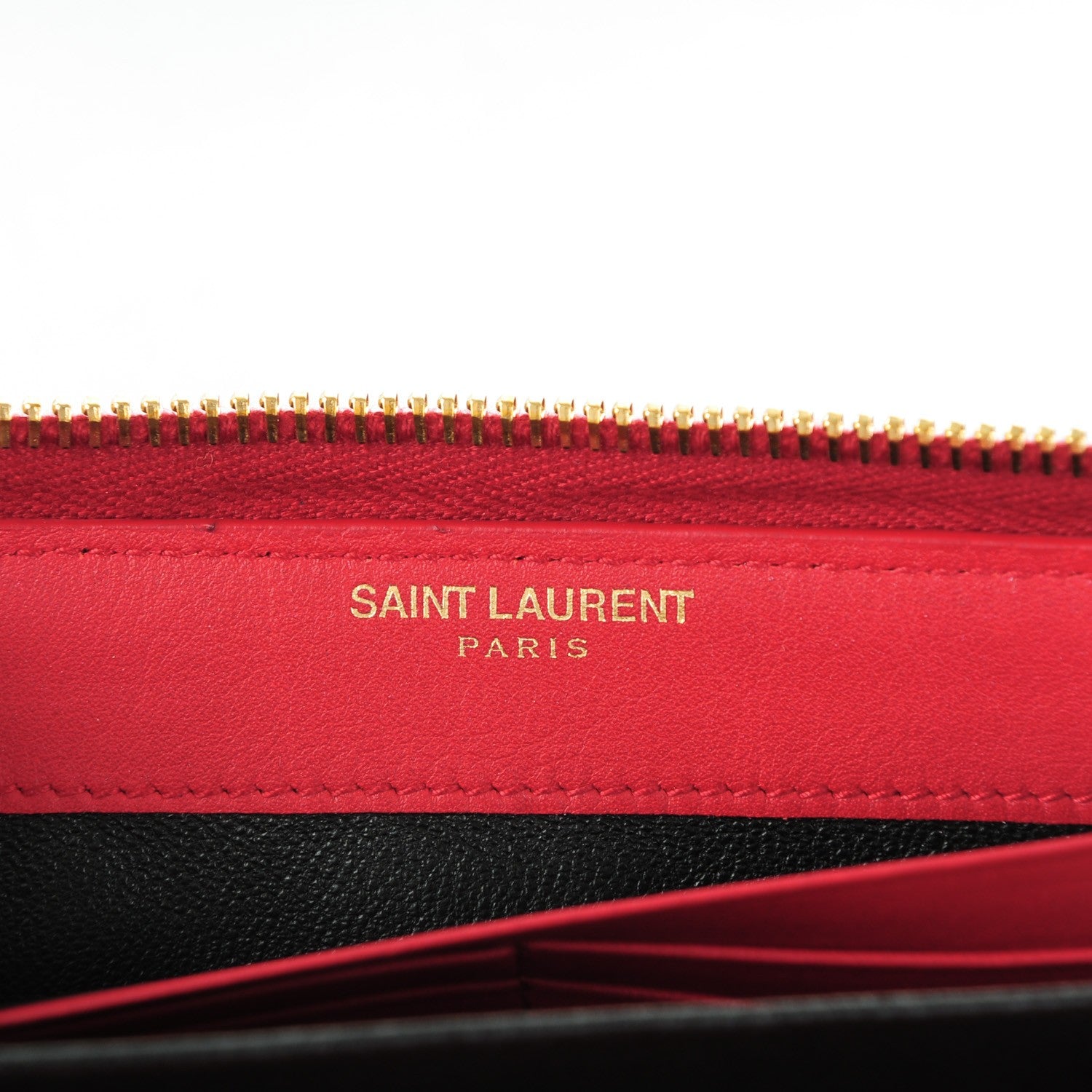 Saint Laurent Calfskin Classic Y Ligne Zip Around Wallet Red 6 of 7
