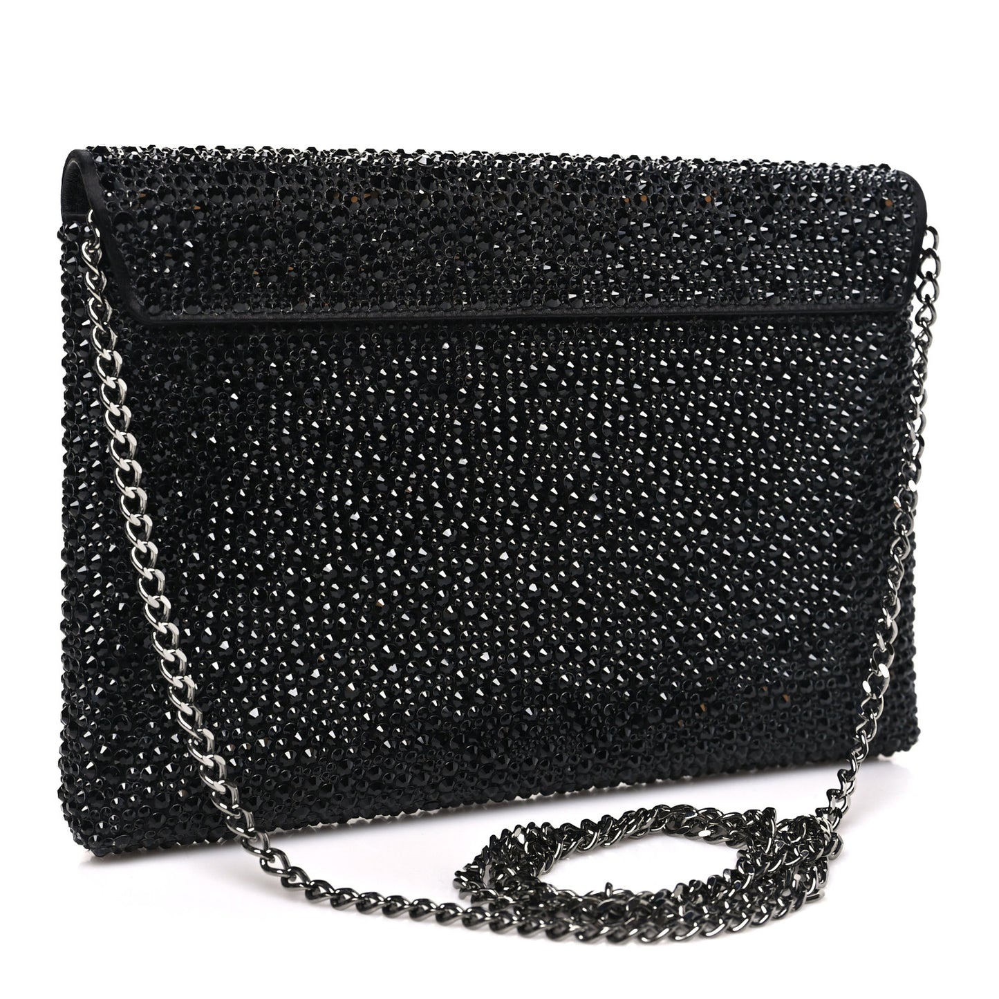 Crystal La Medusa Envelope Clutch Black