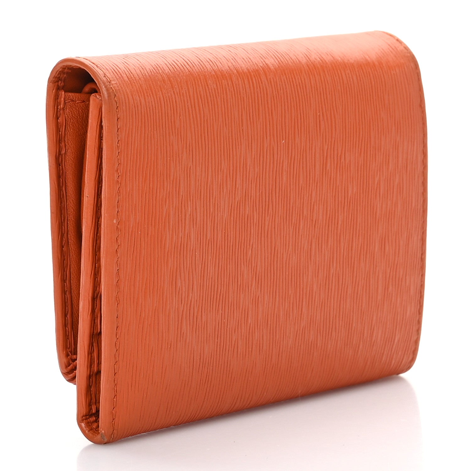Prada Vitello Move Tri-Fold Compact Wallet Papaya 3 of 9
