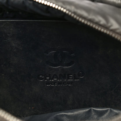 Chanel Nylon Quilted Cocoon Cosmetic Case Grey 6 of 16