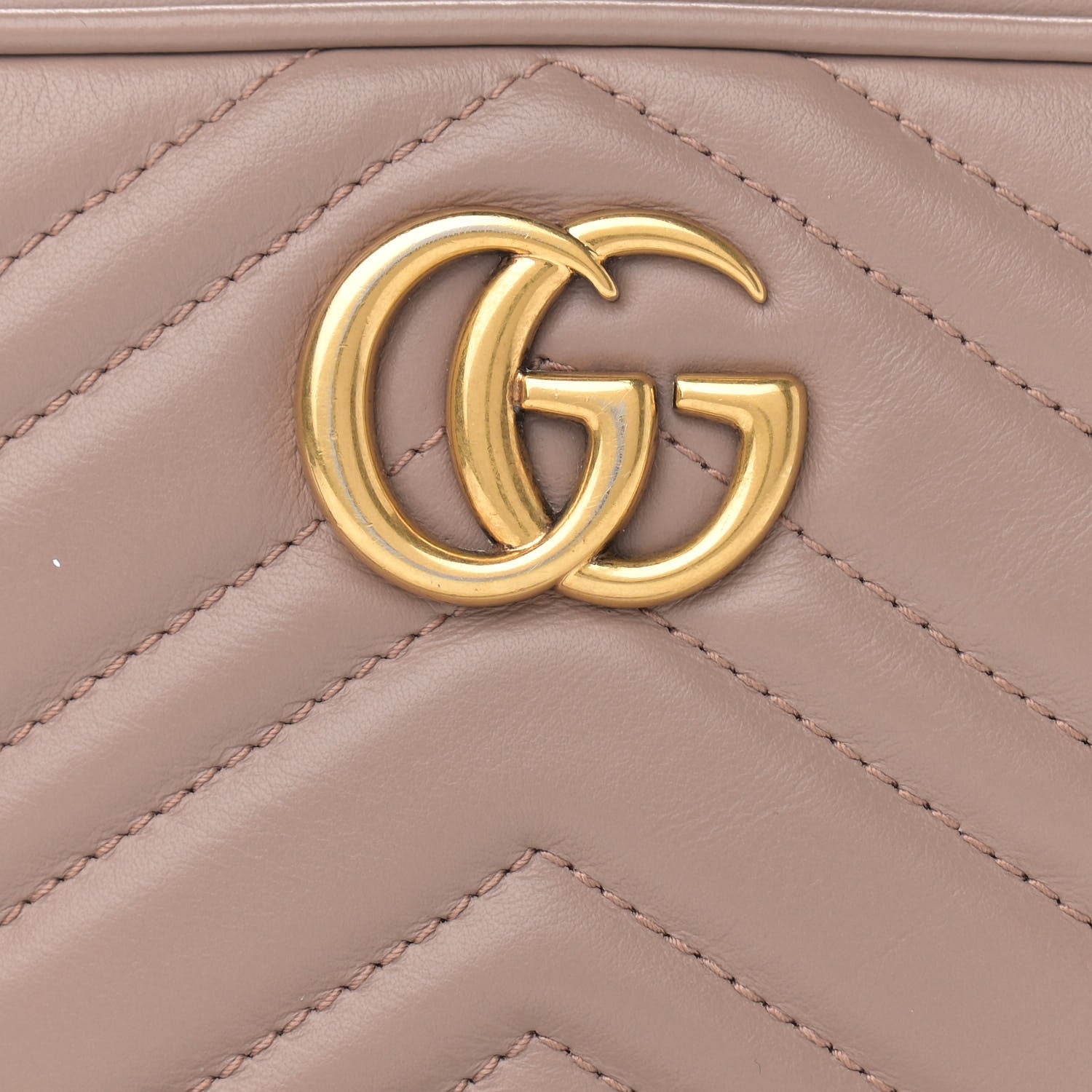 Gucci Calfskin Matelasse Mini GG Marmont Chain Shoulder Bag Porcelain Rose 8 of 13