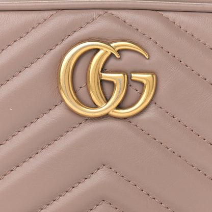 Gucci Calfskin Matelasse Mini GG Marmont Chain Shoulder Bag Porcelain Rose 8 of 13