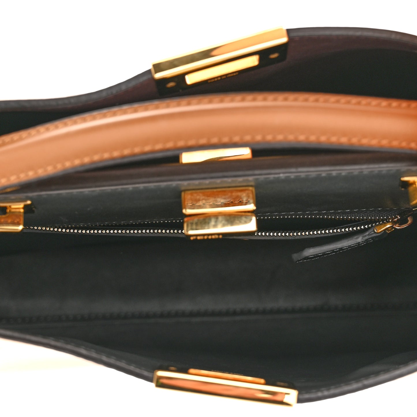 Vitello Tahiti Burro Bi-Color Medium Peekaboo Iconic Essentially Satchel Nocciola Asfalto Cast