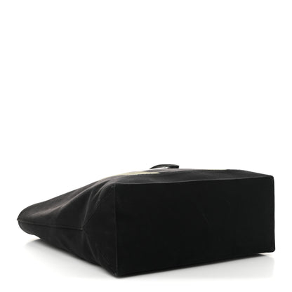 Saint Laurent Canvas Beach Shopping East West Tote Black 4 of 10