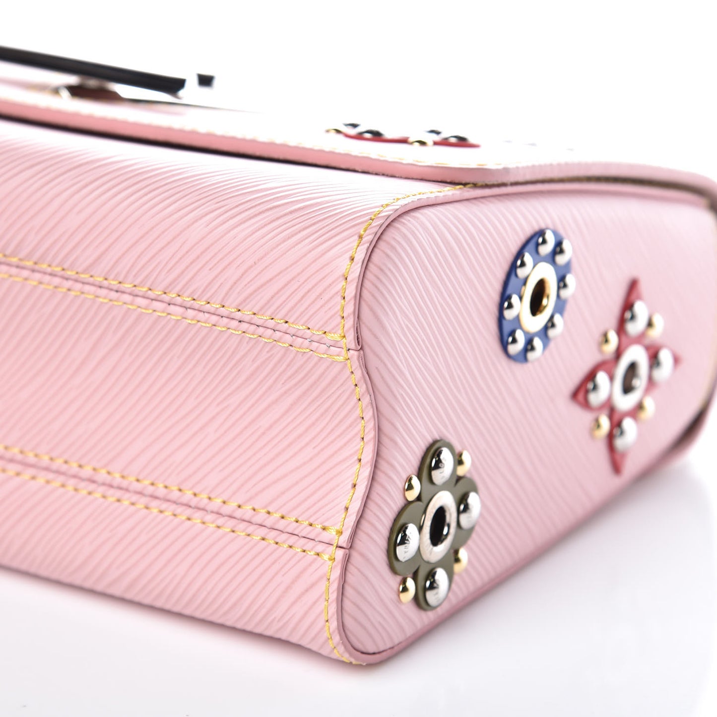 Epi Mechanical Flowers Twist Shoulder Bag MM Rose Ballerine