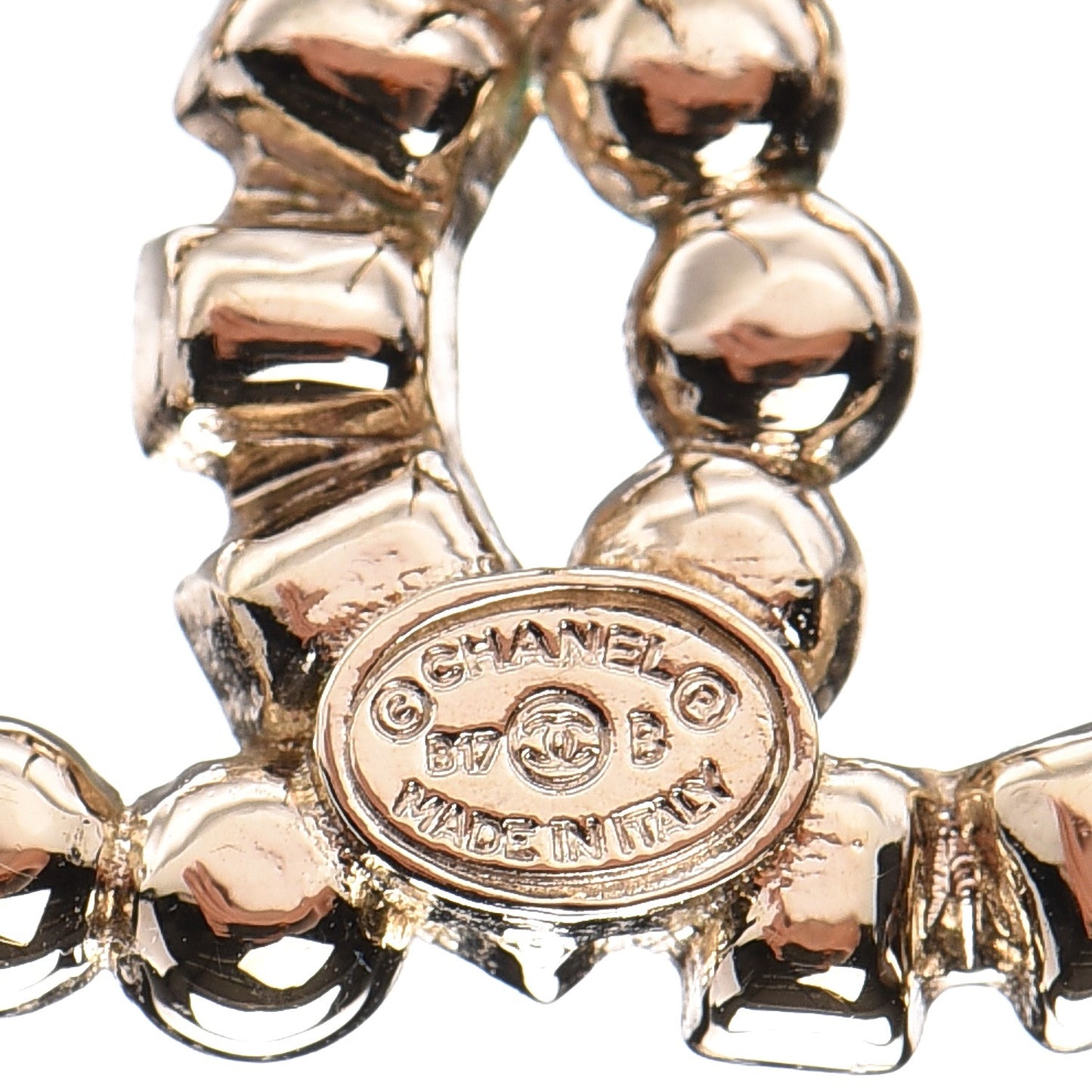 Baguette Crystal CC Earrings Gold