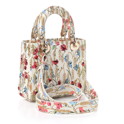 Christian Dior Smooth Calfskin Embroidered Small My ABCDior Lady Dior Beige Multicolor 4 of 10