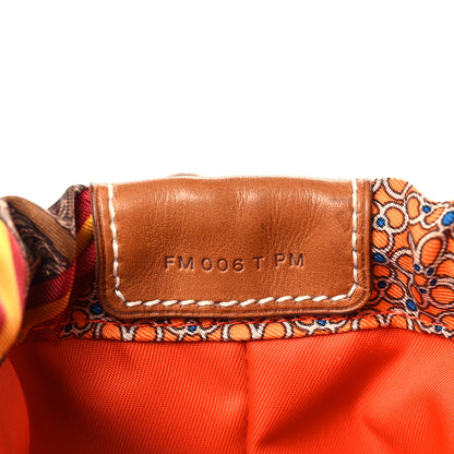 Hermes Silk Barenia Carre en Cravates Fourbi 25 MM Pouch Flamingo Pink Deer Brown 8 of 10