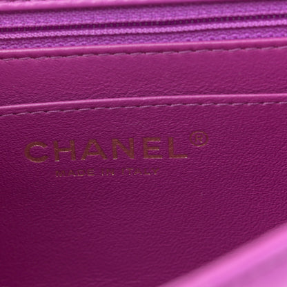 Chanel Lambskin Quilted Mini Square Flap Purple 6 of 10