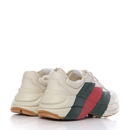 Gucci Calfskin Web Printed Mens Rhyton Sneakers 6.5 Mystic White 4 of 8