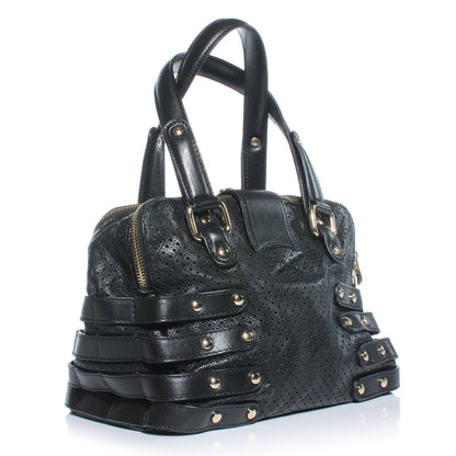 Jimmy Choo Leather Perforated Blythe M Handbag Black 3 of 6