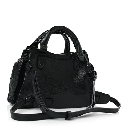 Balenciaga Grained Calfskin Neo Classic Black Hardware Mini City Black 3 of 9