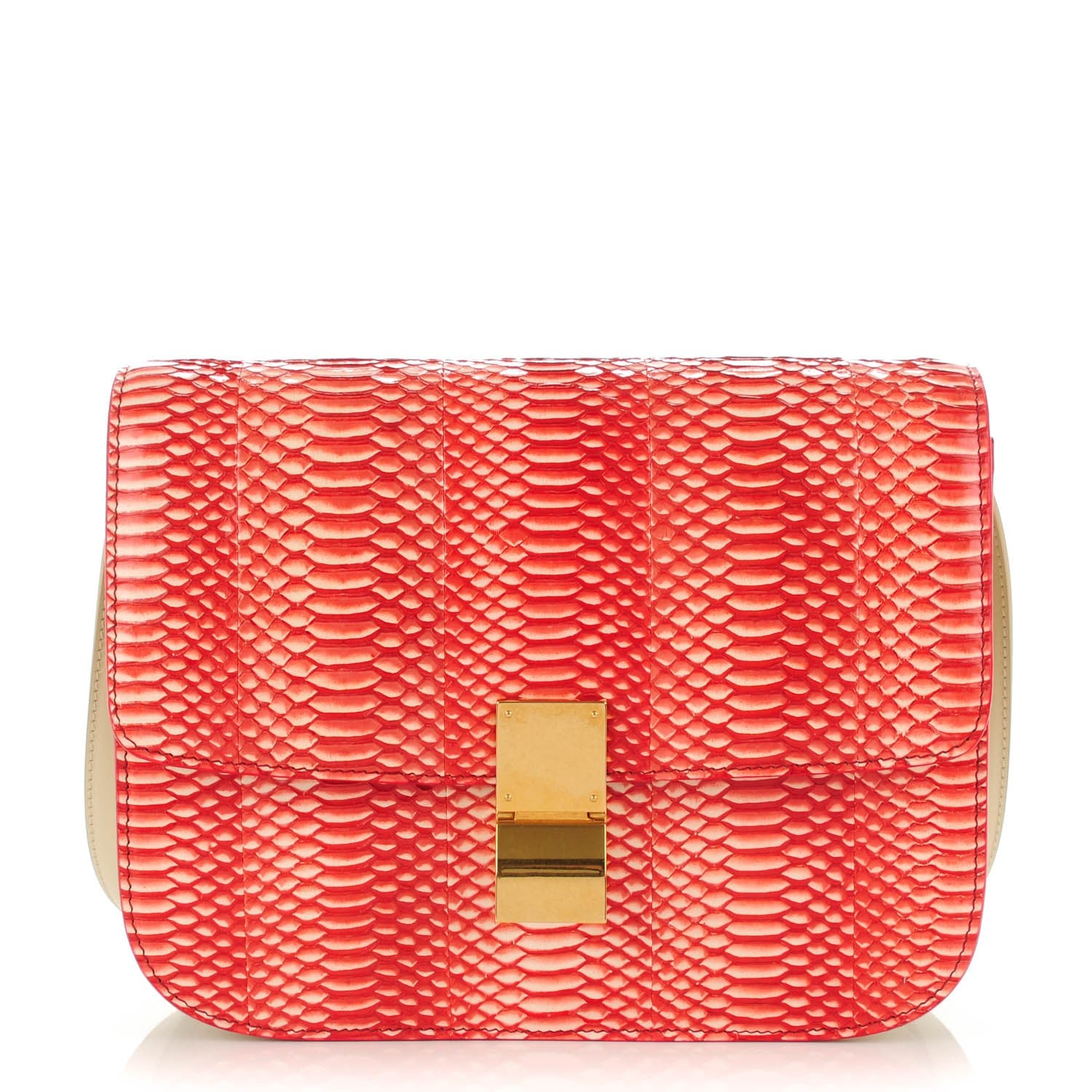 Celine Watersnake Medium Classic Box Red 1 of 7