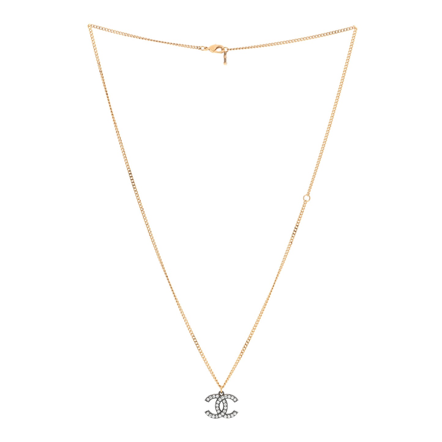 Crystal CC Necklace Gold Ruthenium