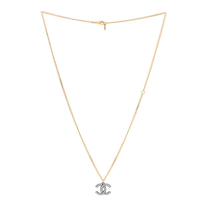 Chanel Crystal CC Necklace Gold Ruthenium 3 of 5