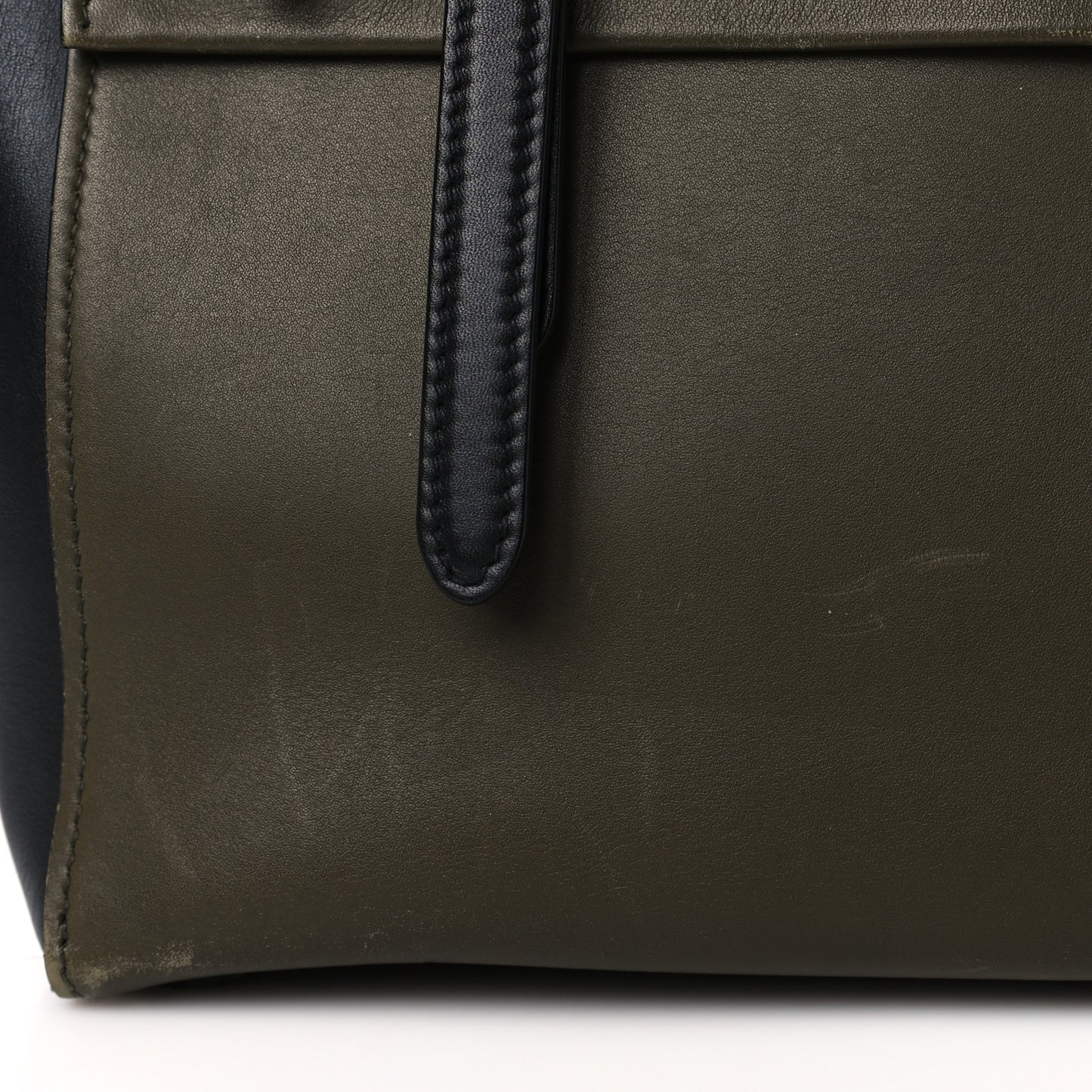 City Calfskin Convertible Top Handle Tote Militare Green Black