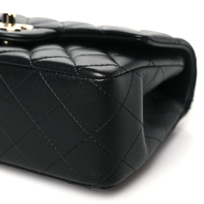 Chanel Lambskin Quilted Mini Top Handle Rectangular Flap Black 9 of 9