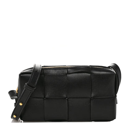 Bottega Veneta Lambskin Maxi Intreccio Cassette Phone Pouch Crossbody Bag Black 1 of 9