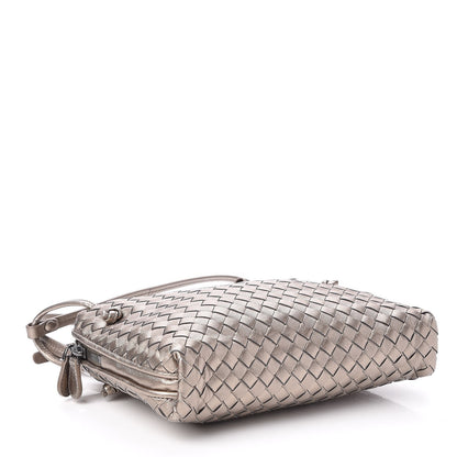 Bottega Veneta Metallic Grosgrain Intrecciato Pillow Crossbody Messenger Fume 4 of 7