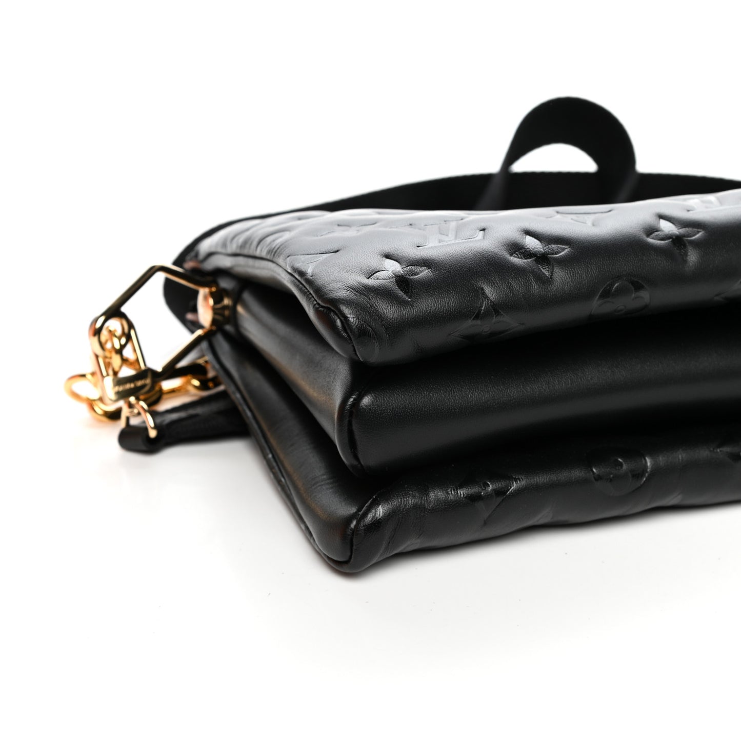 Lambskin Embossed Monogram Coussin PM Black