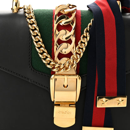 Gucci Calfskin Mini Sylvie Chain Shoulder Bag Black 7 of 9