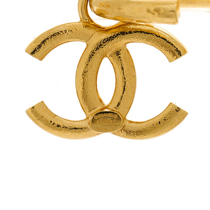 Chanel CC Hoop Drop Earrings Gold 5 of 5