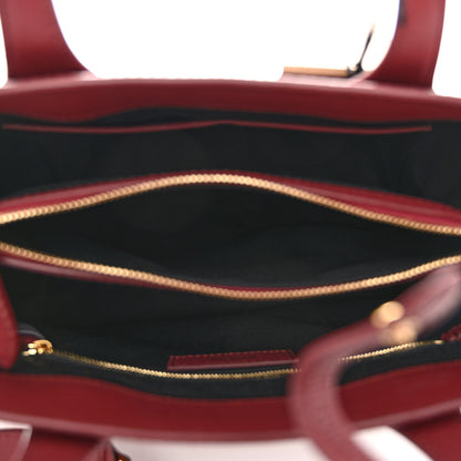 Burberry Grainy Calfskin House Check Medium Banner Tote Mahogany Red 5 of 9