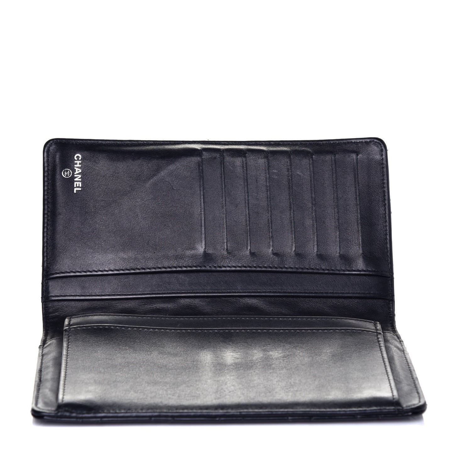 Patent Quilted Brilliant Yen Wallet Black