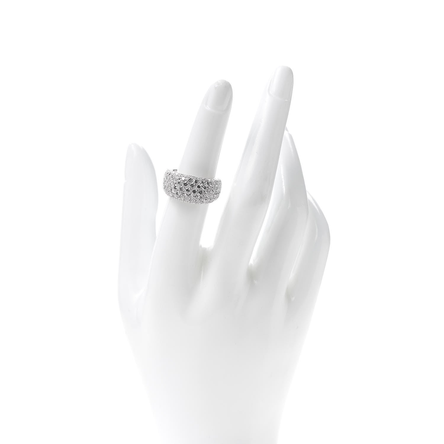 Cartier 18K White Gold Diamond Nouvelle Vague Dome Ring 52 6 2 of 4