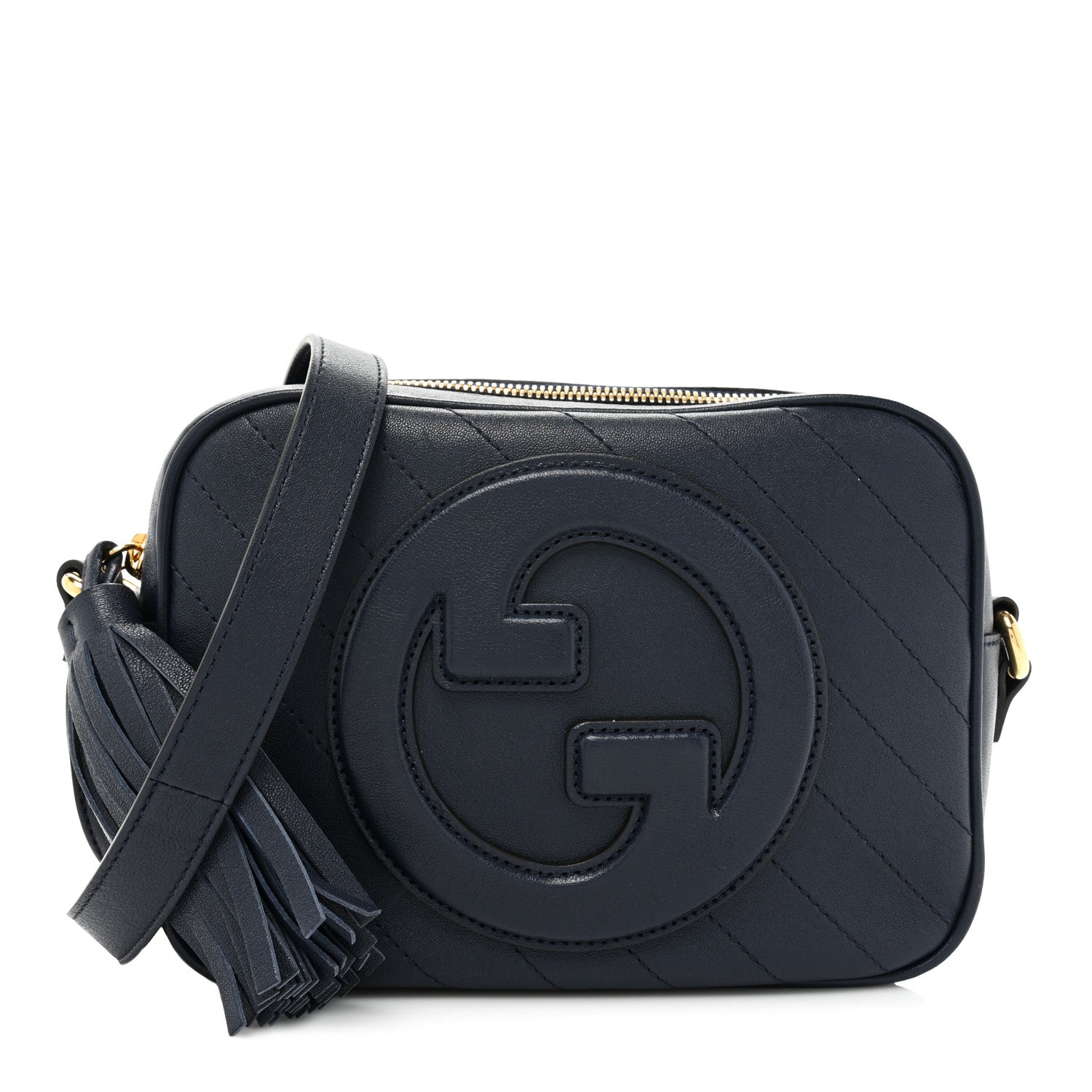 Gucci Sakai Be Green Calfskin Diagonal Stitched Small Blondie Shoulder Bag Blue Agata 1 of 9