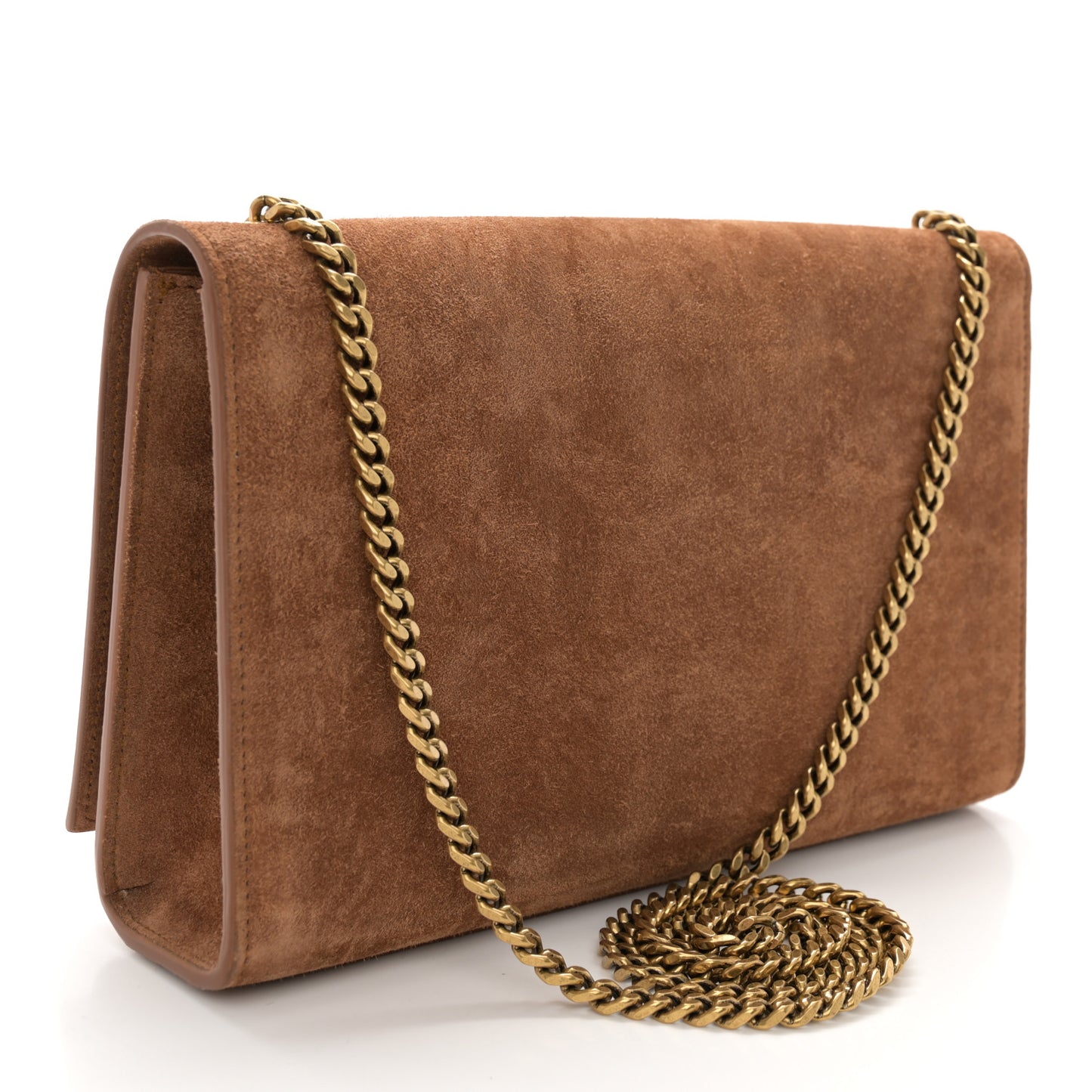 Suede Medium Monogram Kate Satchel Macaron