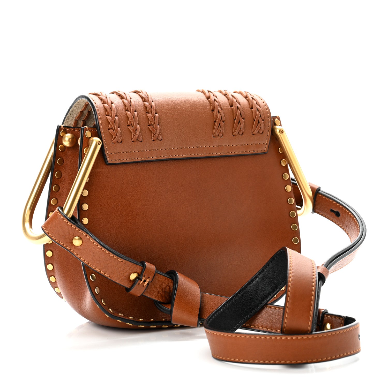 Chloe Calfskin Braided Mini Hudson Shoulder Bag Caramel 3 of 10