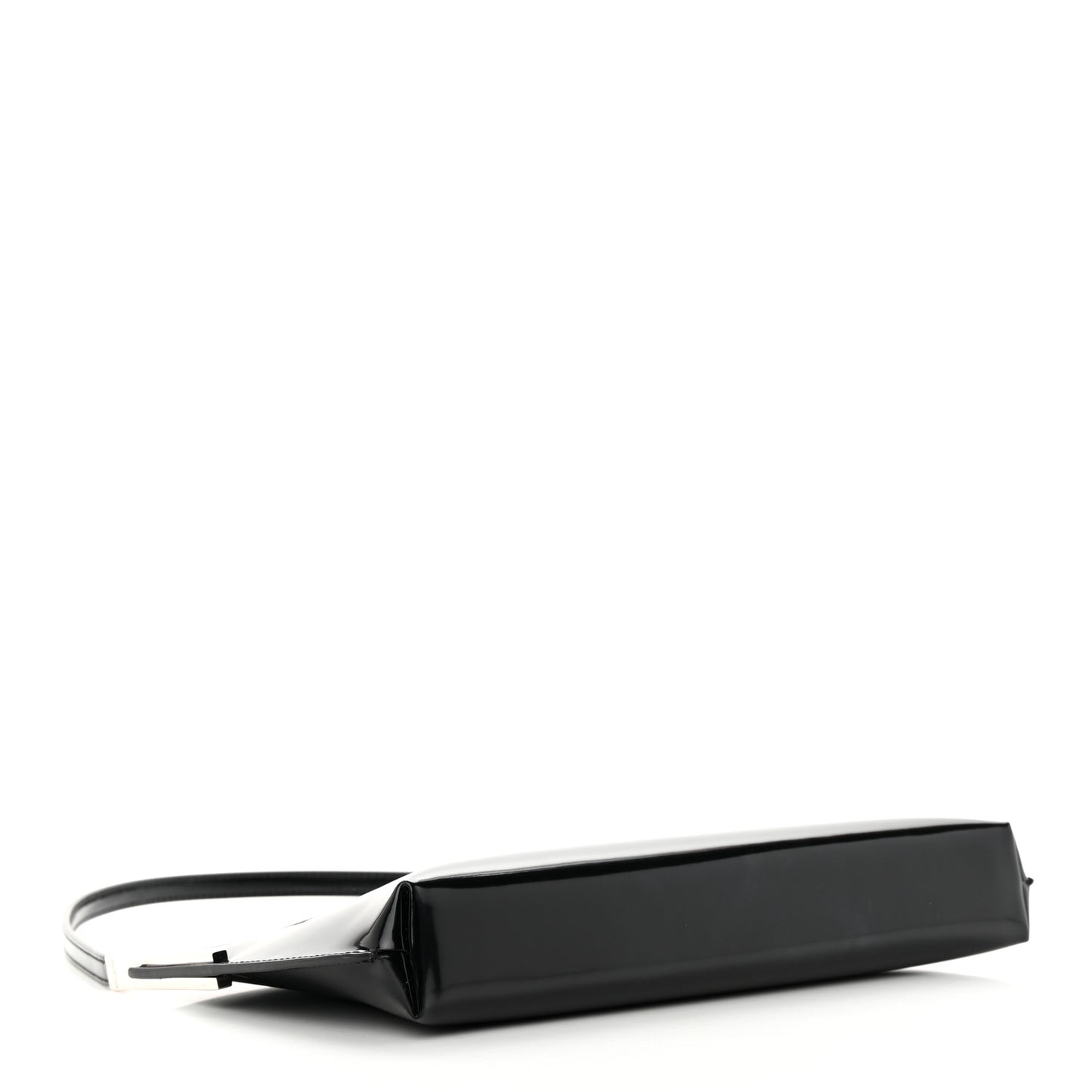 Patent Calfskin Small Suzanne Rigid Shoulder Bag Black