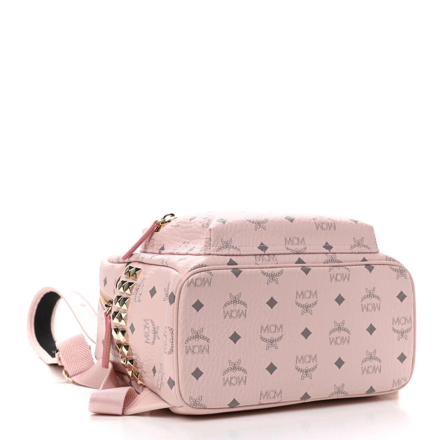 MCM Visetos Small Side Stud Stark Backpack Light Pink 6 of 17