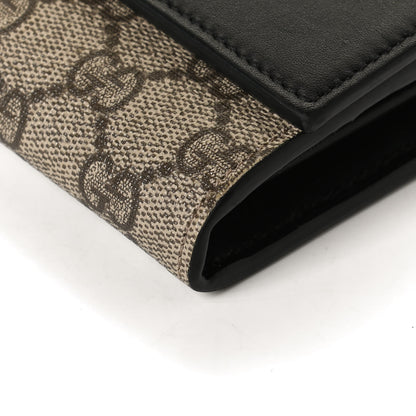 Gucci Calfskin GG Supreme Monogram Continental Wallet Black 11 of 12