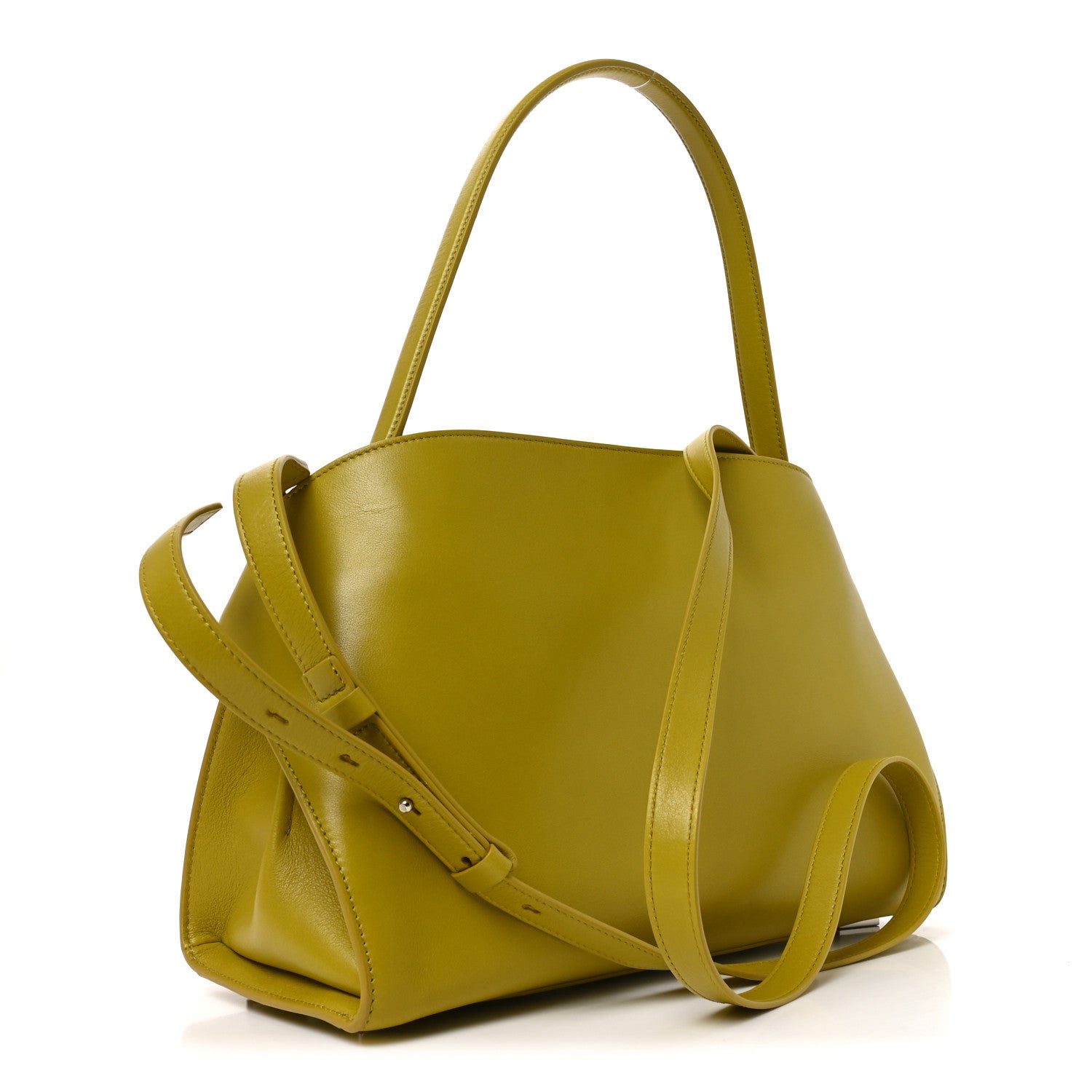 Salvatore Ferragamo Calfskin Medium Hug Soft Shoulder Bag Lemon Moss Green 3 of 9