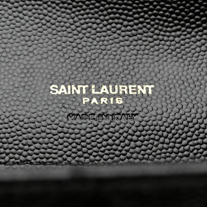 Saint Laurent Grain De Poudre Textured Mixed Matelasse Triquilt Monogram Clutch Black 6 of 9