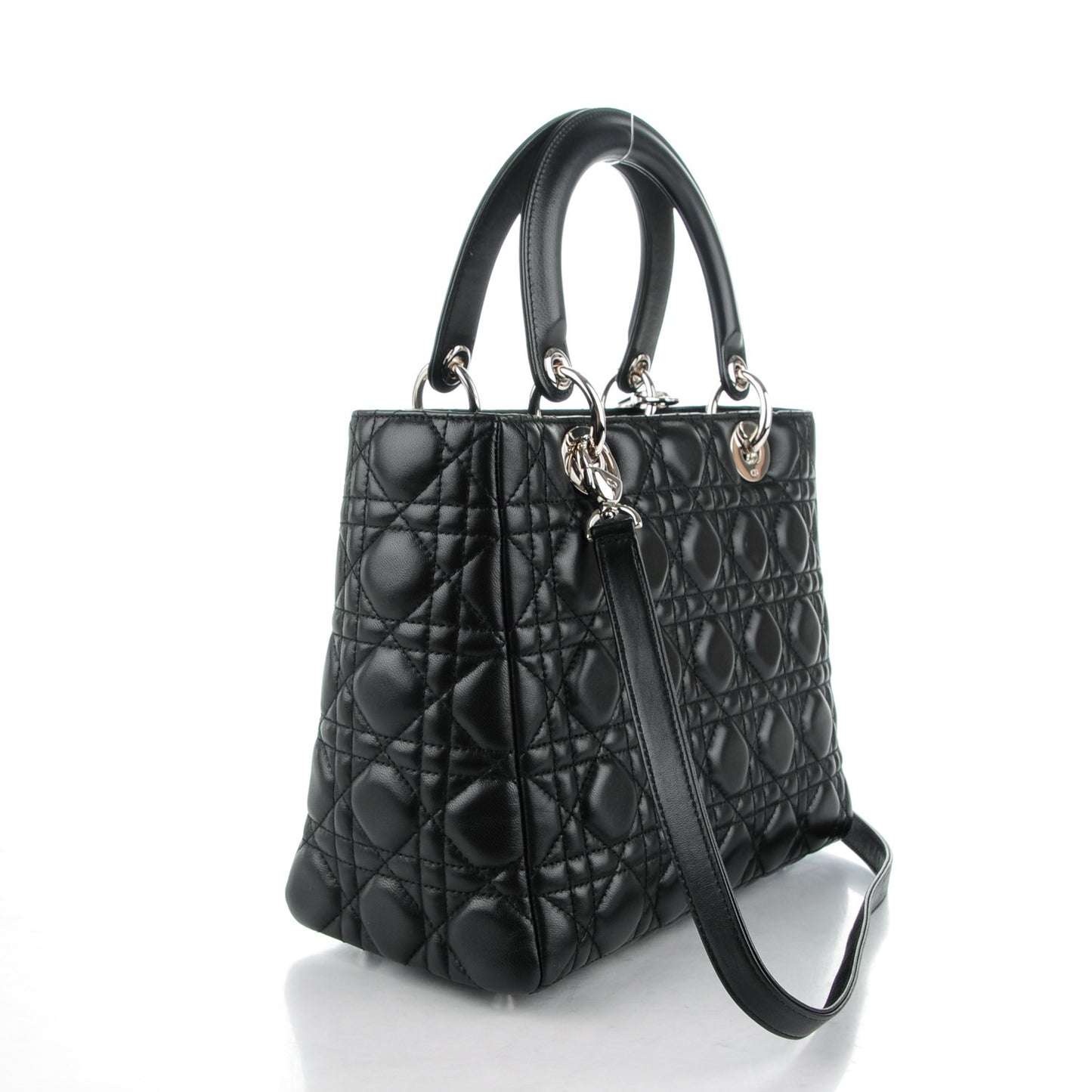 Lambskin Cannage Medium Lady Dior Black