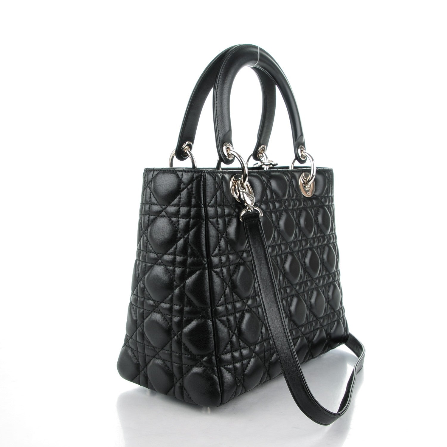Christian Dior Lambskin Cannage Medium Lady Dior Black 3 of 7